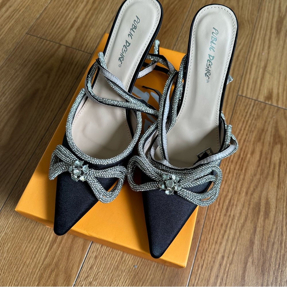 Public Desire Midnight Bow high heels